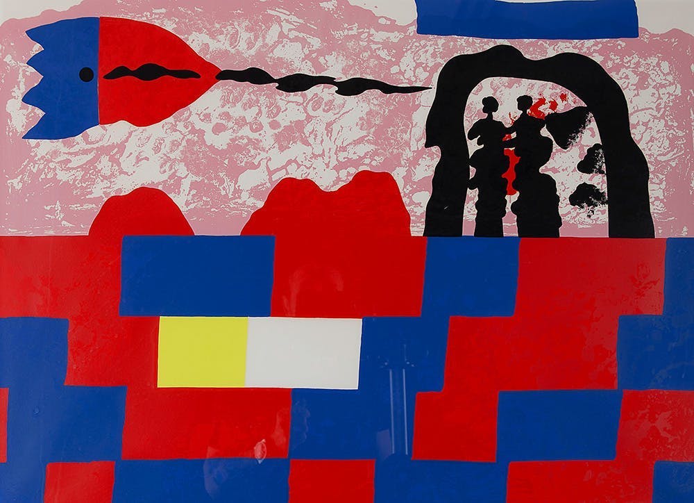 Jef Diederen - Lithografie - Zonder Titel verkocht voor € 25!