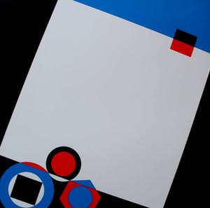 Christa van Santen - Geometrische zeefdruk - 1975 kopen? Bied vanaf 45!