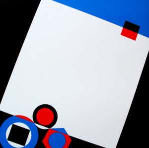 Christa van Santen - Geometrische zeefdruk - 1975 verkocht voor € 45!