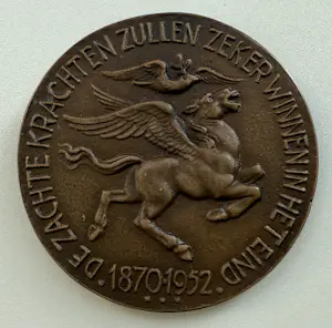 Buy Maarten Pauw - bronzen penning | 'Henriette Roland Holst- van der Schalk' | 1953 (PENNINGKUNST)? Bid from 100!