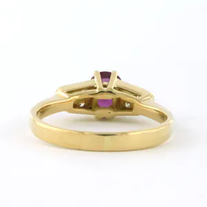 18k gouden ring bezet met toermalijn en 8 kant geslepen diamant tot. 0.18ct kopen? Bied vanaf 240!