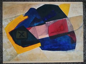 Gonda de Bles - Landschap in fragmenten verf en papier kopen? Bied vanaf 70!