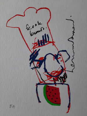 Herman Brood - Zeefdruk, Kook kunst kopen? Bied vanaf 60!
