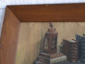 Henriette Breedveld - Pastel, “Stilleven met boeken” – ingelijst & gesigneerd - 1900 kopen? Bied vanaf 10!