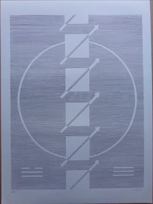 Michel Seuphor - LOT VAN 2 STUKS / GEOMETRIE / ZW-W LITHO / 75x55cm / SIG kopen? Bied vanaf 45!