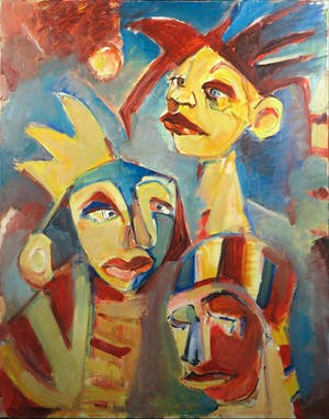 Christine Spierings - Olieverf op doek, z.t. figuren kopen? Bied vanaf 70!