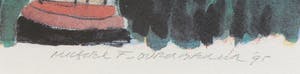 Michel van Overbeeke - Litho met bladgoud, The kiss - Ingelijst kopen? Bied vanaf 1!