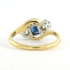 18k goud en platina ring met saffier en briljant geslepen diamanten tot. 0.32ct kopen? Bied vanaf 500!