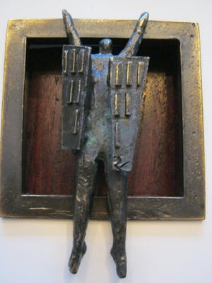 Brons (Onbekend) - Rob Verhoeven - wanddecoratie keramiek met verbronsd sculptuur - gesigneerd kopen? Bied vanaf 75!