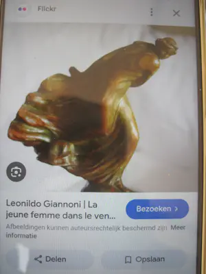 Leonildo Giannoni Chapelier - Jeune femme dans le vent. kopen? Bied vanaf 50!