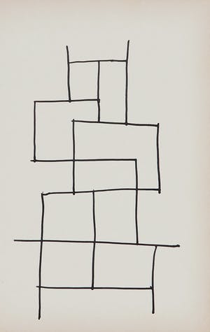 Siep van den Berg - Inkttekening, Abstracte compositie kopen? Bied vanaf 1!