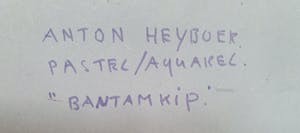 Anton Heyboer - Bantam kip | Pastel en acryl | Ingelijst (Groot) kopen? Bied vanaf 255!