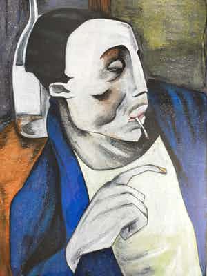 Niet of onleesbaar gesigneerd - Rokende (spaanse, baskische, catalaanse) man verkocht voor € 1!