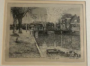 Karel Kok - Lot van 2, Stoomtram Katwijk aan de Rijn Ca 1900 + Havenzicht kopen? Bied vanaf 30!