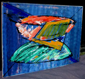 Fien Huth - Olieverf op doek: Abstracte compositie - 1990 kopen? Bied vanaf 399!