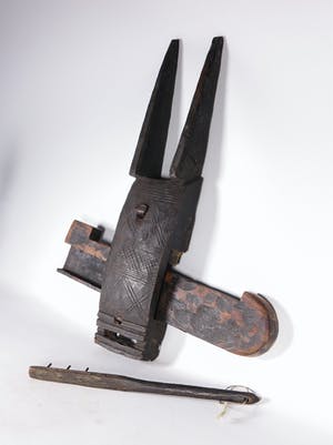 Dogon - Lot van houten slot en beeld kopen? Bied vanaf 1!