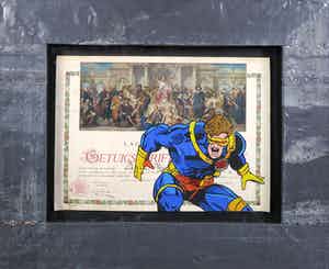 Jan Bollaert - Gemengde techniek op papier, Cyclope - Ingelijst verkocht voor € 50!