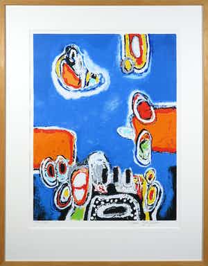 Hans Heijman - Zeefdruk, Droomlandschap I - Ingelijst verkocht voor € 1!