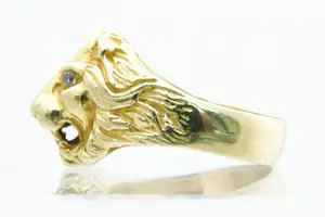 NV63 - Zware & mooi gedetailleerde 18 Krt geel-gouden Leeuwenkop ring kopen? Bied vanaf 720!