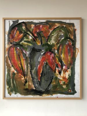 Niet of onleesbaar gesigneerd - Vaas met tulpen kopen? Bied vanaf 1!