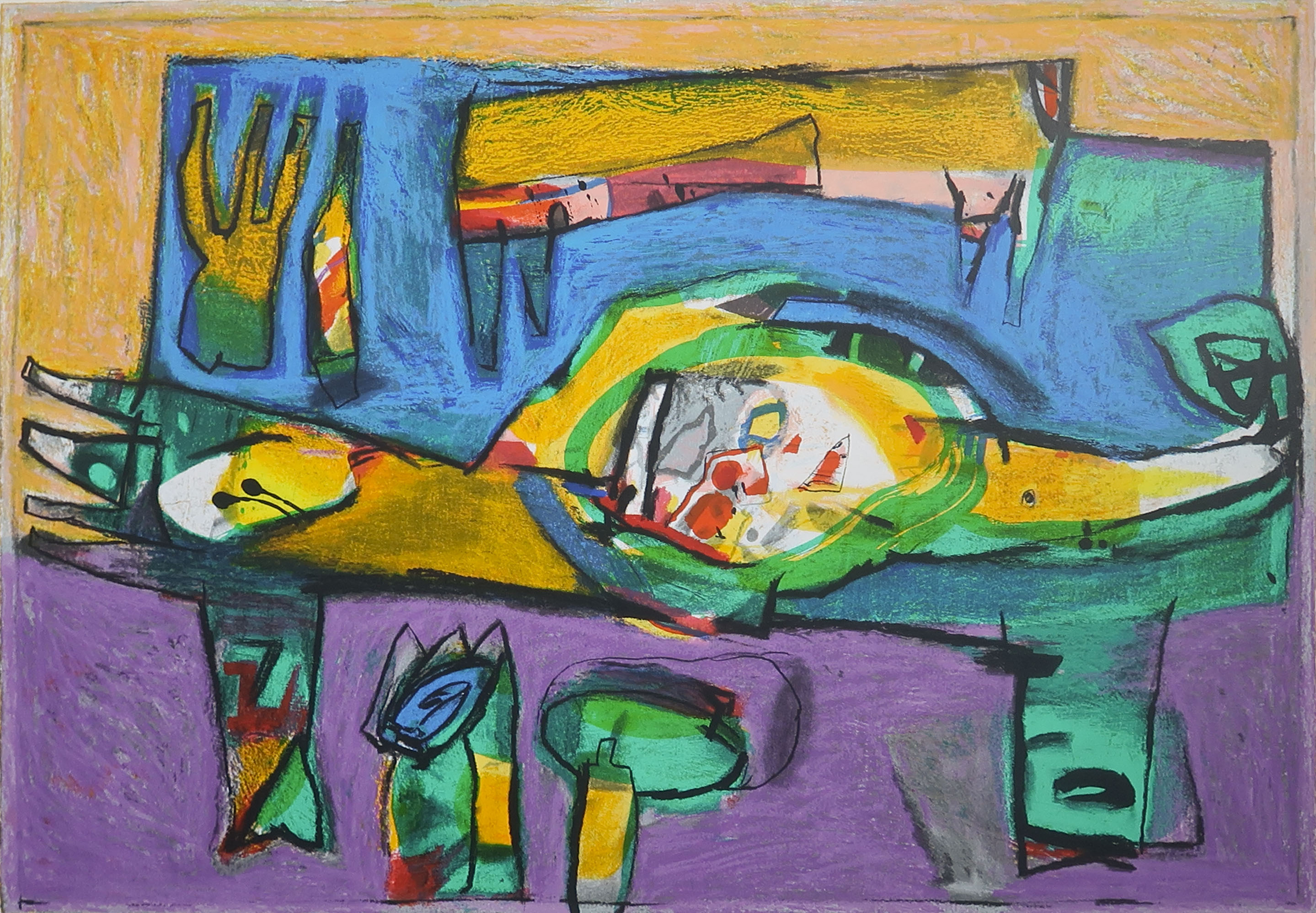 Geert Vrijdag - Zeefdruk, Eufraat (Groot) verkocht voor € 60!