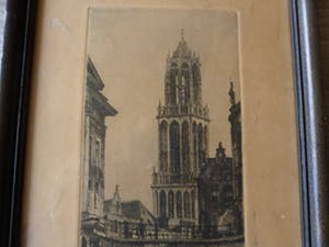 Jan Sirks - Ets , Dom te Utrecht– Gesigneerd & ingelijst kopen? Bied vanaf 25!