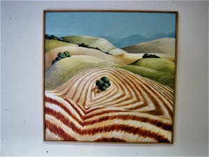 Erna van Mondfrans - Groot olieverf "Frankrijk Landschap Ariège Pyreneeën" gesigneerd kopen? Bied vanaf 80!