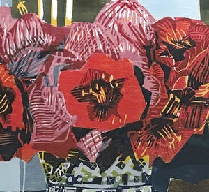 Vincent van Ojen - Stilleven - Bloemen in vaas op tafel (groot) kopen? Bied vanaf 95!