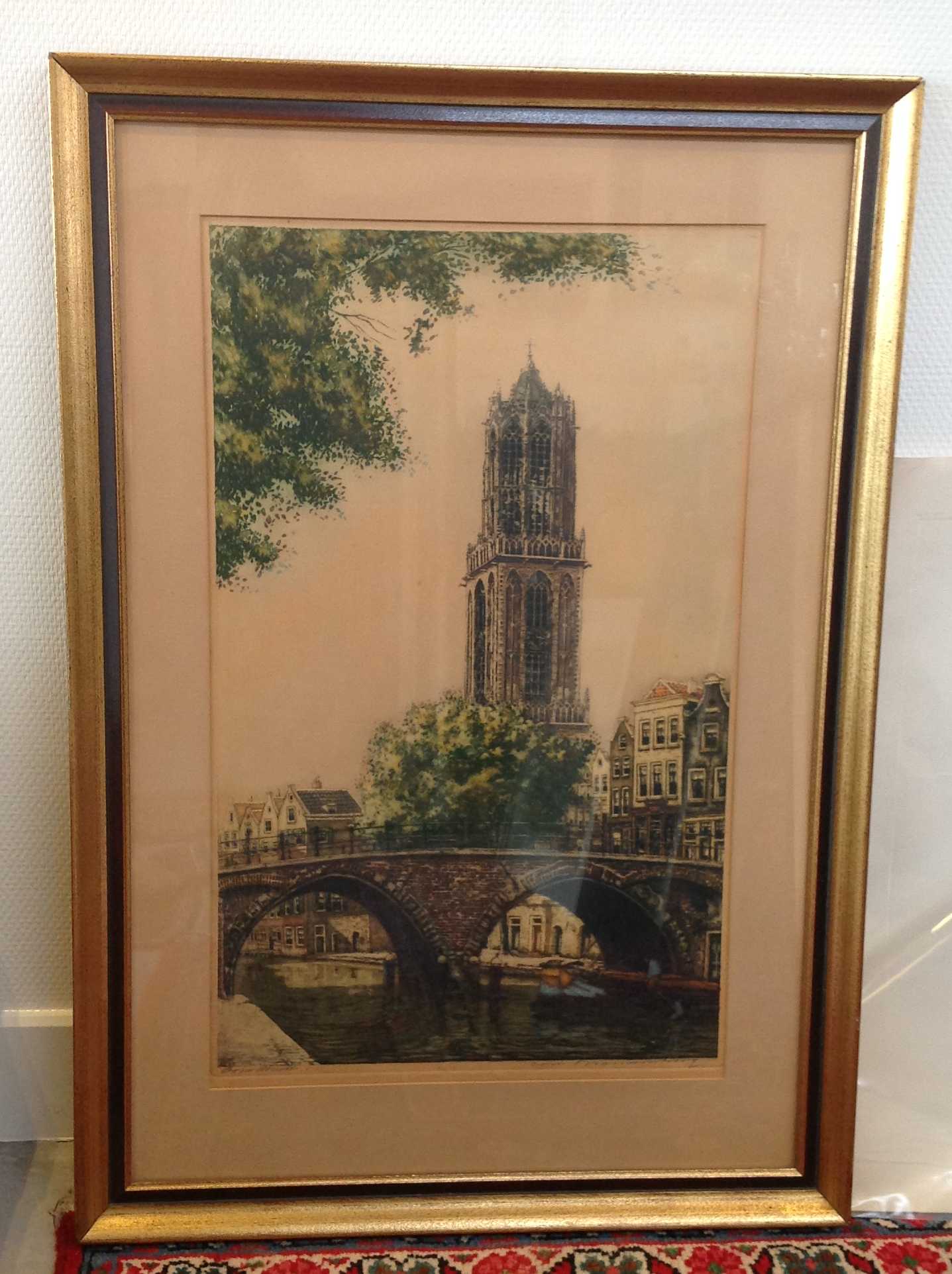 Hendrikus Roodenburg - stadsgezicht Oudegracht Utrecht, met zicht op de Domtoren kopen? Bied vanaf 10!
