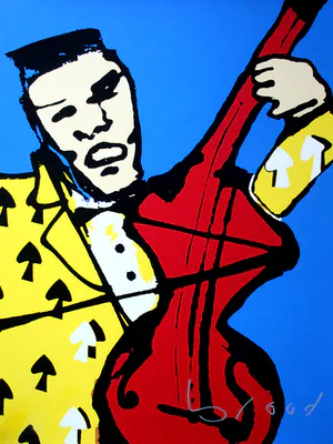 Herman Brood - grote zeefdruk: Cellospeler (Laatste exemplaar!) kopen? Bied vanaf 499!