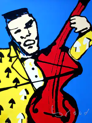 Herman Brood - grote zeefdruk: Cellospeler (Laatste exemplaar!) verkocht voor € 499!