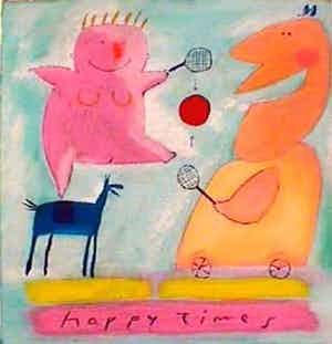 Wouter Stips - Kleurenzeefdruk HAPPY TIMES Handgesigneerd. verkocht voor € 145!