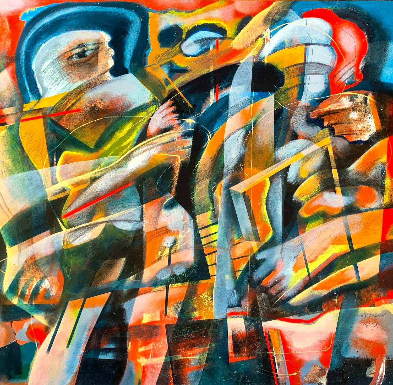 Frits van Eeden - Ingelijste acrylverf: Sunset - 1979 kopen? Bied vanaf 299!