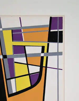 Jean Leppien - Abstracte compositie - 1952 - Sjabloon in gouachekleuren kopen? Bied vanaf 150!