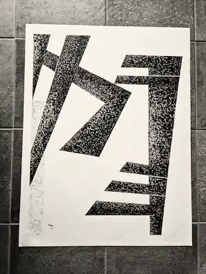 Toon Kelder - complete serie van 6 grote zwart-wit Litho's - geometrisch abstract - 1965 verkocht voor € 249!