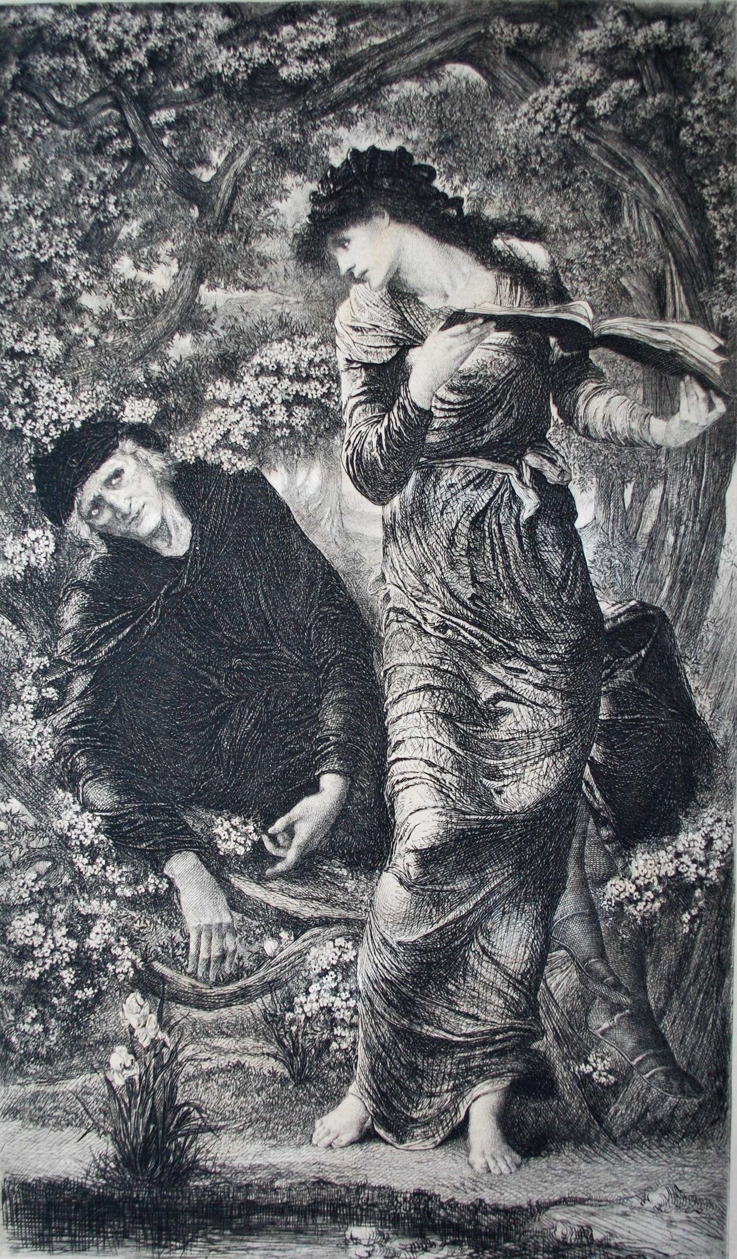 Adolphe Lalauze - De verleiding van Merlijn - 1877 - ets naar Edward Burne-Jones (Pre-Rafaëlieten) kopen? Bied vanaf 75!