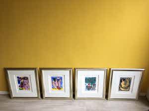 Corneille - 4 stuks prachtig ingelijste Corneille ‘s verkocht voor € 485!