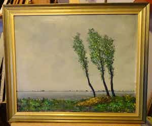 Janus de Winter - Landschap met eenzame bomen verkocht voor € 95!