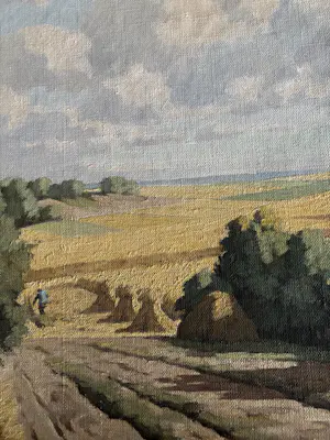 Piet Rackwitsz - Nederlands landschap: zicht op een korenveld kopen? Bied vanaf 100!