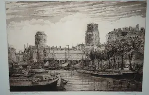 Eugene Rensburg - Leuvehaven Rotterdam, ca. 1918 kopen? Bied vanaf 75!