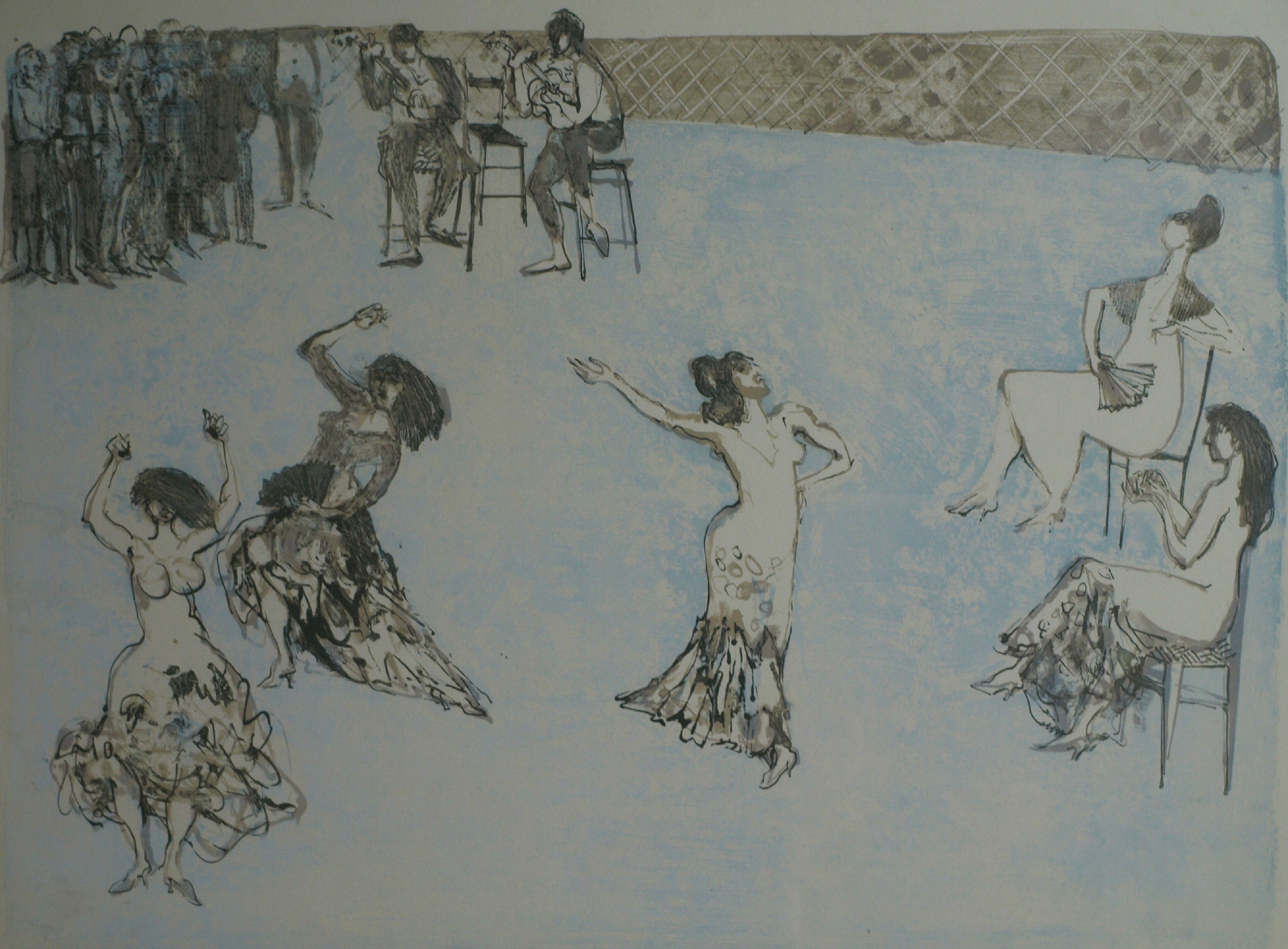 Max Lacher - Litho , Flamenco Tänzerinnen – ingelijst – 1966 kopen? Bied vanaf 50!