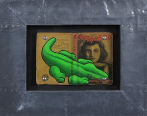 Jan Bollaert - Gemengde techniek op kaft, Crokodil - Ingelijst kopen? Bied vanaf 1!