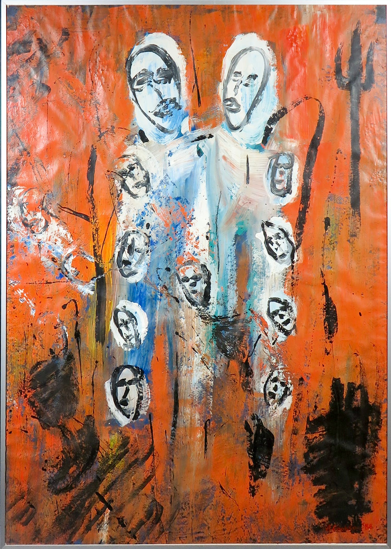 Niet of onleesbaar gesigneerd - Olieverf op papier, Figuren - Ingelijst (Groot) kopen? Bied vanaf 1!