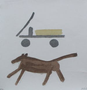 Klaas Gubbels - litho: De kar - 2007 (prachtige houten lijst) kopen? Bied vanaf 225!