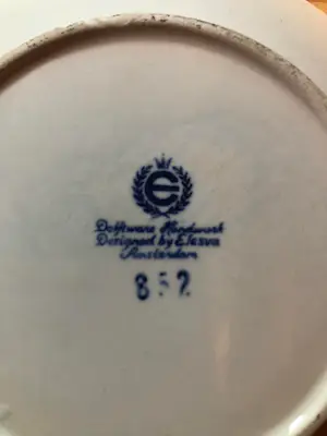 Amstelhoek - delfts blauw bordje 12,5 cm handwerk door Elesva Amsterdam kopen? Bied vanaf 1!