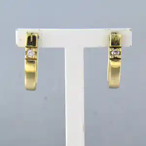 Buy 14k geel gouden oorhangers bezet met briljant geslepen diamant tot. 0,06ct? Bid from 450!
