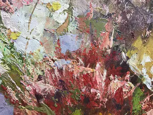 Eddy Samson - Uitbundig Bouquet in witte vaas. kopen? Bied vanaf 1!