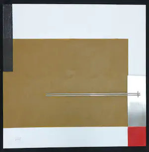 Menno Meijer - Lot van drie 3d-geometrisch-abstracte werken in gemengde techniek (verf, metaal) kopen? Bied vanaf 50!