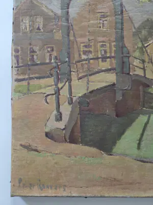 Buy Piet Roovers - Stadsgezicht met ophaalbrug en boom.? Bid from 119!