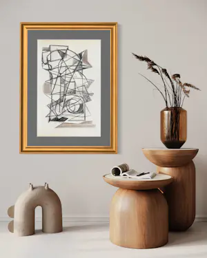 Silvin Bronkart - Prächtige und großformatige abstrakte Komposition aus dem Jahr 1954 kopen? Bied vanaf 800!